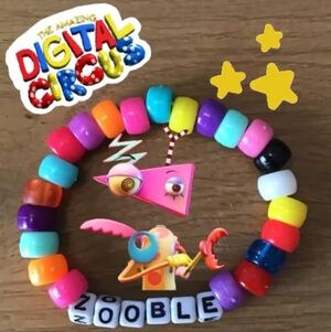 'Zooble' The Amazing Digital Circus Handmade Kandi Beaded Bracelet